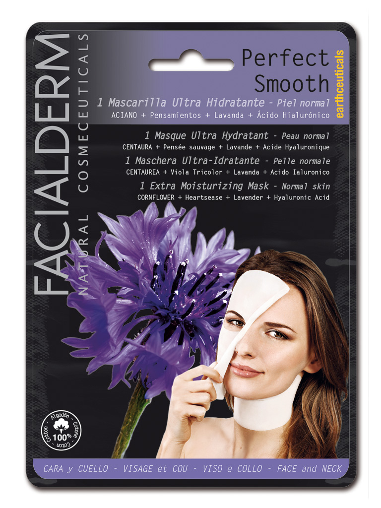Facialderm Maske Smoth Cen – 30 Ml, Stoffmaske Für Gesicht & Hals