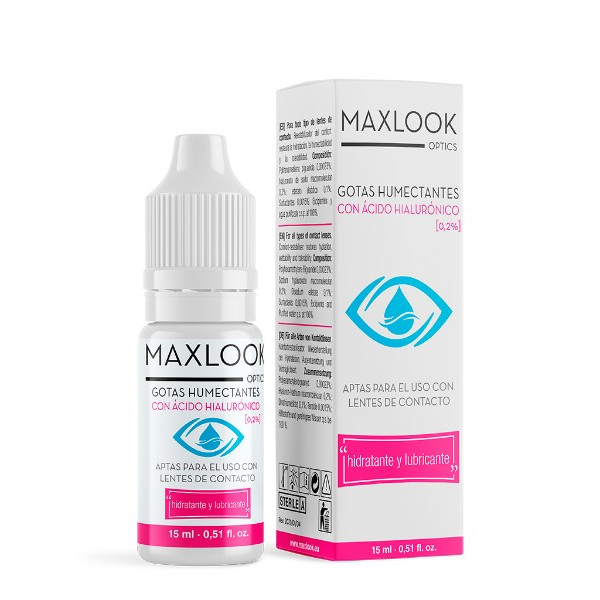 Maxlook Optics Gotas Humectantes con Ácido Hialurónico (0,2%) 15ml