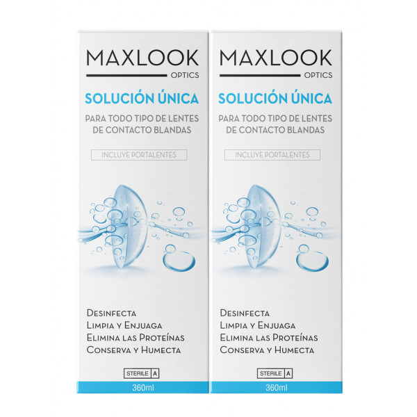 Maxlook All-In-One Contact Lense Solution Pack 2x360ml