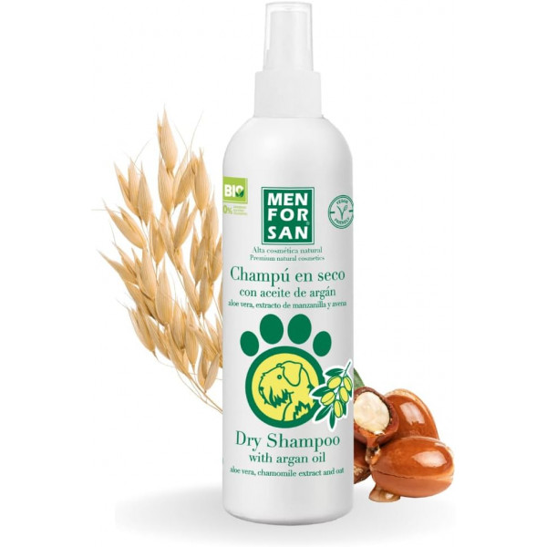 Menforsan Champú en seco con aceite de argán para perros 250ml