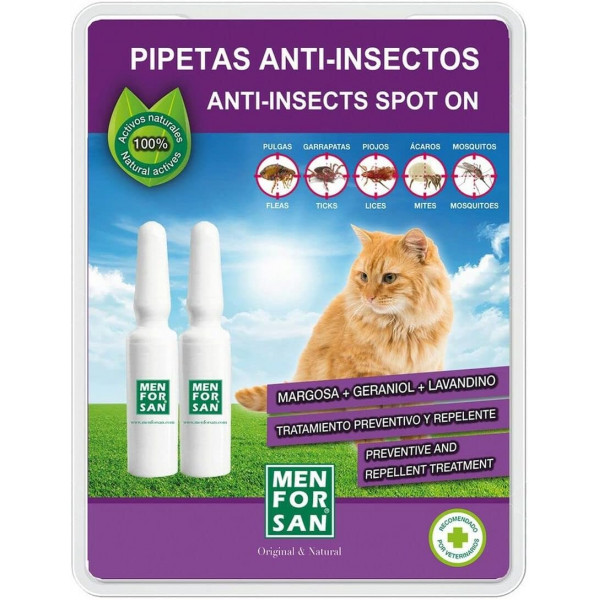 Menforsan Pipetas Anti-insectos para gatos (2 unidades)