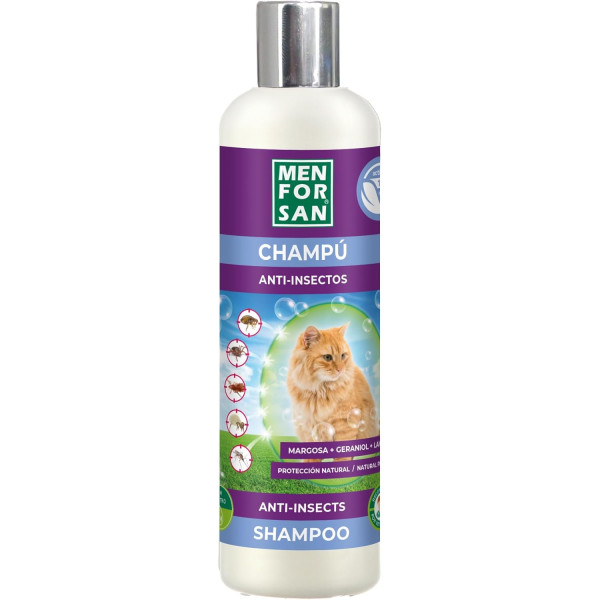 Menforsan Champú Anti-insectos con margosa, geraniol y lavandino para gatos 300ml