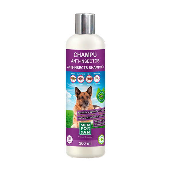 Menforsan Champú Anti-insectos con margosa, geraniol y lavandino para perros 300ml